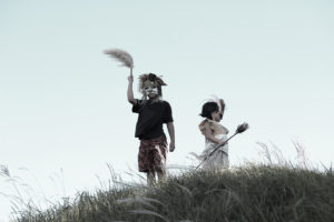 ハロウィン花装お面づくり