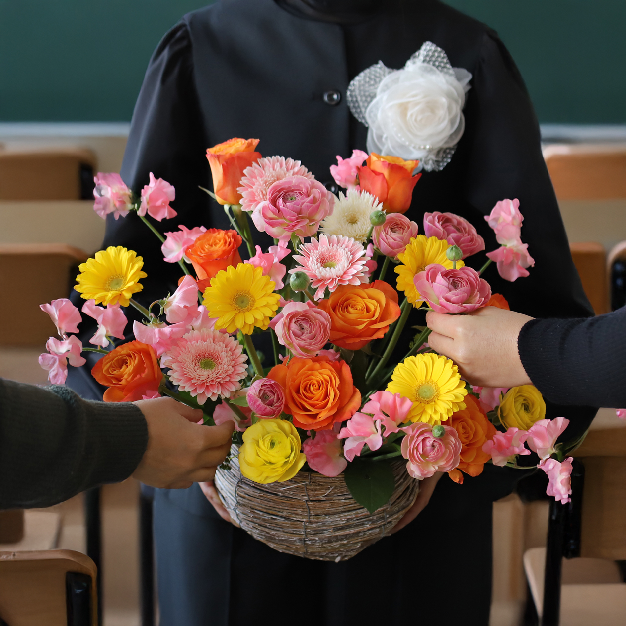 【卒業式送別会】寄せ花キット L